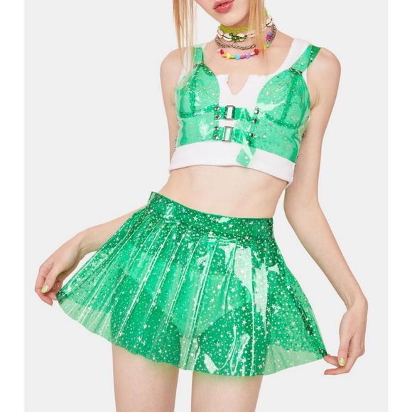 Oh Yes! Vinyl Star Pleated Skirt - Picture 5 of 8